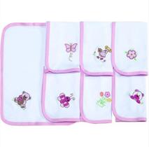 Fralda de Boca em Malha para Bebê Rosa 03 Peças