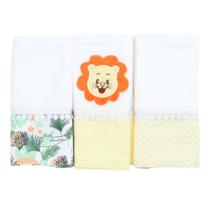 Fralda de Boca Leão Laranja 3 Peças