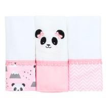 Fralda de Boca Panda Rosa 3 Peças