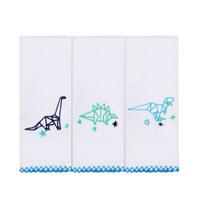 Fralda de Boca Paninho de Boca Babete Bordada Para Bebê 32cmx32cm Com 3 Unidades - Papi Textil Baby