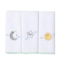 Fralda de Boca Paninho de Boca Babete Bordada Para Bebê Com 3 Unidades - Papizinha Fralda de Boca Paninho de Boca Babete Bordada Para Bebê Com 3 Unidades - Papizinha