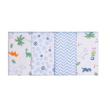 Fralda de Boca Paninho de Boca Babete Fraldinha de Boca Para Bebê Com 4 Un Estampado - Papi Textil Baby