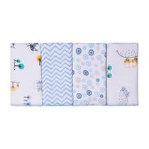 Fralda de Boca Paninho de Boca Babete Fraldinha de Boca Para Bebê Com 4 Un Estampado - Papi Textil