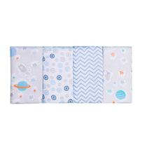 Fralda de Boca Paninho de Boca Babete Fraldinha de Boca Para Bebê Com 4 Un Estampado - Papi Textil