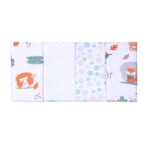 Fralda de Boca Paninho de Boca Babete Fraldinha de Boca Para Bebê Com 4 Un Estampado - Papi Textil