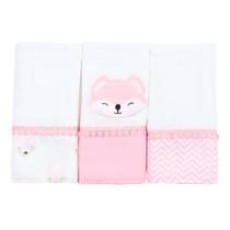 Fralda de Boca Raposa Rosa 3 Peças Fralda de Boca Raposa Rosa 3 Peças