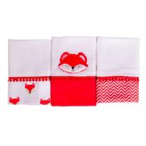 Fralda de Boca Raposa Vermelha 3 Peças