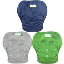 Fralda de natação wegreeco para bebês e crianças pequenas Snap reutilizável (azul marinho, L) Fralda de natação wegreeco para bebês e crianças pequenas Snap reutilizável (azul marinho, L)