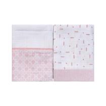 Fralda De Pano BabyJoy Feminino Flechas Rosa 32103-611