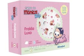 Fralda de Pano Bebê Luxo Turma da Monica 70x70cm - 5 Unidades Caixa Alta Absorção Grande - Dugu