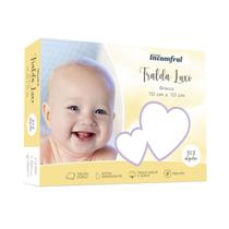 Fralda de pano Bebê Tecido Duplo 100% Algodão Luxo Incomfral 70cmx70cm C/5 Unidades Branca