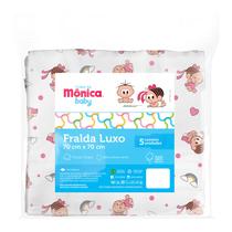 Fralda de Pano Bebê Tecido Duplo 100%Algodão Turma da Mônica Baby 5 unidades