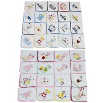 Fralda de Pano Bordada 100% Algodão Quadriculada com Barrado