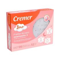 Fralda De Pano Cremer Estampa Triangulos Rosa Com Bainha 05 Unid