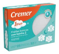 Fralda de Pano Cremer Luxo Branca caixa c/5 COM BAINHA