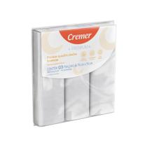 Fralda de Pano Cremer Premium 80 fios Super Macia Branco - 3 Uni