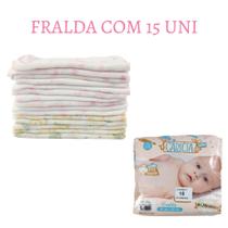 Fralda de Pano De Bebê 100% Algodão - 15 Unidades Menina - LET BABY BOLSAS DE MATERNIDADE