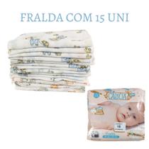 Fralda de Pano De Bebê 100% Algodão - 15 Unidades Menino