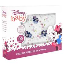 Fralda De Pano Estampa Disney Minnie Rosa Caixa Com 5