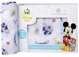 Fralda De Pano Estampa Mickey Disney - Caixa Com 5