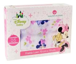 Fralda De Pano Estampa Minnie Disney - Caixa Com 5