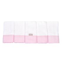 Fralda de Pano Loupiot Cores Rosa Bebê - Kit com 5 Unidades
