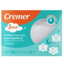 Fralda de Pano Luxo Branca Com Bainha - Cremer
