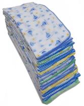 Fralda De Pano Luxo Estampada 70 Cm X 70 Cm Com Crochê 100% Algodão
