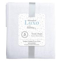 Fralda De Pano Luxo Estampada Com Bainha 5 Unidades Baby Incomfral GÊNERO:NOVA EMBALAGEM BRANCA Fralda De Pano Luxo Estampada Com Bainha 5 Unidades Baby Incomfral GÊNERO:NOVA EMBALAGEM BRANCA