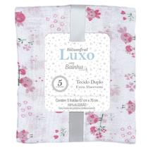 Fralda De Pano Luxo Estampada Com Bainha 5 Unidades Incomfral