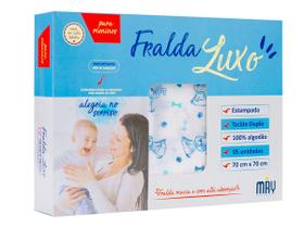 Fralda de Pano Luxo Tecido Duplo Estampada 70x70cm Caixa c/5 100% Algodão