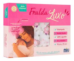 Fralda De Pano Minasrey Estampada Rosa Luxo Tecido Duplo Caixa C/5 Cód: 216