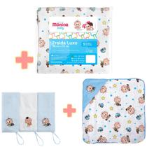 Fralda De Pano + Pano De boca + Toalha De Banho Bebe Monica Fralda De Pano + Pano De boca + Toalha De Banho Bebe Monica