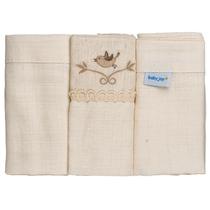 Fralda de Pano para Bebê 68 cm x 70 cm 3 Unidades Baby Joy Fralda de Pano para Bebê 68 cm x 70 cm 3 Unidades Baby Joy