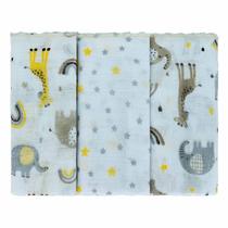 Fralda de Pano para Bebê 68 cm x 70 cm 3 Unidades Bublim