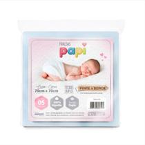 Fralda De Pano Pinte e Borde 70x70cm 5 unidades Tecido Duplo Luxo Papi Fralda De Pano Pinte e Borde 70x70cm 5 unidades Tecido Duplo Luxo Papi