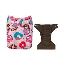 Fralda De Pano Reutilizável De Carvão De Bambu Para Bebês De 3-15kg Com Botões Ajustáveis