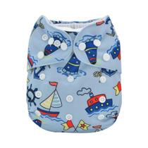 Fralda De Pano Reutilizável E Lavável ALVABABY Para Bebês De 3-15kg Com Inserto De Microfibra
