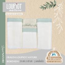 Fralda de Pano Reutilizável Loupiot Nature Verde - Kit com 3 Unidades