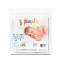 Fralda de Pano Tecido Duplo Branca 60Cm X 60Cm Kit com 05 Un Papi