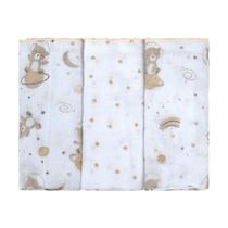 Fralda de Pano Tecido Duplo Luxo com 3 Unidades Bublim Fralda de Pano Tecido Duplo Luxo com 3 Unidades Bublim