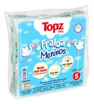 Fralda De Pano Topz Baby Estampada Com 5 Unidades - Menino e Menina