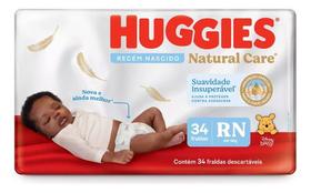 Fralda Descart Huggies Natural Care Recém Nascido Rn 34un