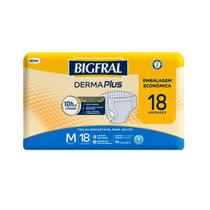 Fralda Descartável Adulto Bigfral Derma Plus M 18 Unidades