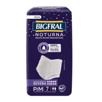 Fralda Descartavel Adulto Bigfral Roupa Intima Noturna Pequena/Media - 8 Pacotes com 7 Fraldas