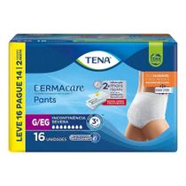 Fralda Descartável Adulto Tena Pants Dermacare Tam G/EG - 4 Pct c/ 16 Fraldas - Tot 64 Tir (Lev 16 Pag 14)