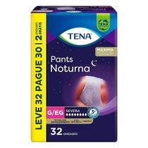 Fralda Descartável Adulto Tena Pants Noturna Tamanho G/EG - 3 Pacotes com 32 Fraldas - Total 96 Tiras (Leve 32 Pague 30)