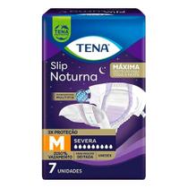 Fralda Descartável Adulto Tena Slip Noturna Média - 9 Embalagens com 7 Unidades - Total 63 Tiras