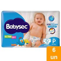 Fralda Descartável Babysec Galinha Pintadinha Ultra Mega Tamanho P - 6 Pacotes com 42 Tiras - Baysec