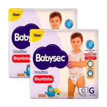 Fralda Descartável Babysec Shortinho Galinha Pintadinha Hiper Tamanho G - 2 Pacotes com 48 Fraldas - Total 96 Tiras